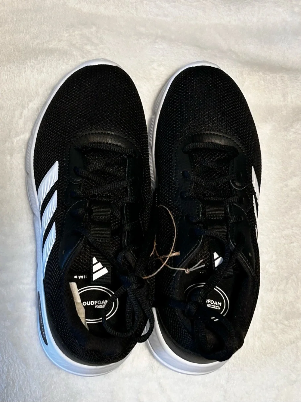 adidas Kids Black and White Mesh Athletic Sneakers